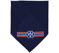 Mirage Patriotic Star Paw Screen Print Bandana, Small, Navy Blue