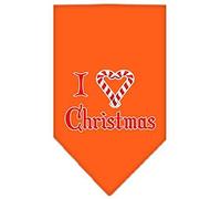 Mirage Pet Products Heart Christmas Screen Print Bandana for Pets, Large, Orange