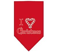 Mirage Pet Products Heart Christmas Screen Print Bandana for Pets, Small, Red