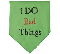 Mirage Pet Products I Do Bad Things Screen Print Bandana for Pets, Small, Lime Green