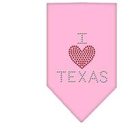 Mirage Pet Products I Heart Texas Rhinestone Bandana, Large, Light Pink