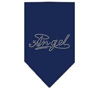 Mirage Rhinestone Angel Dog Bandana, Large, Navy Blue