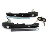 Miraglio Exterior Door Handle Set Left Right Black Chrome for VW Golf II 2 Cad