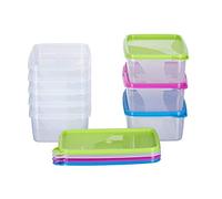MiraHome Food Storage Container zer Container 1 Litre Rectangular 18 x 12 x 6.5 cm Set of 8 Colourful Austrian Quality