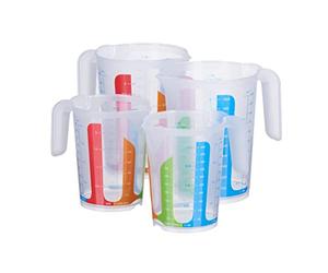 MiraHome Measuring Cups Set of 4 Colourful 2 x 0.5 litres 2 x 1 Litre ml Cups Gram Sugar Flour Austrian Quality