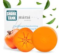 Mirai Clinical Persimmon Soap Bar for Old People Smell - Nonenal® Odor Eliminator with Japanese Persimmon and Green Tea - Long-Lasting Natural Soap for Men and Women - Gentle on All Skin Types