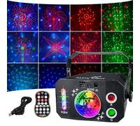 Miralin DJ Disco Party Light - Sound Activated RGBW LED Projector & Strobe Star Ball, Remote Controlled Stage Effects for Kids, Home, Birthday, Wedding, Club, Karaoke & Indoor Events