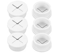 Miralith 6 Pcs Flexible 4 Directions Cable Grommets, Waterproof Rubber Grommets for Office Desk Holes, Hole Cover Cable Management for Office Computer Table Wire Organizer