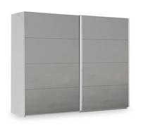 Miramar Type-3 Sliding Wardrobe - 271cm - 2 Door - Silk Grey & Silk Grey Glass