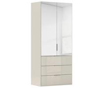 Miramar Type-5 Wardrobe - 101cm - 2 Door - Combi - Champagne & Champagne Glass