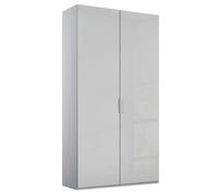 Miramar Type-5 Wardrobe - 101cm - 2 Door - Silk Grey & Silk Grey Glass
