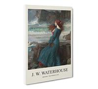 Miranda The Tempest By John William Waterhouse Canvas Print | Gallery Wrapped 30mm Frame Wall Art | 20x14 inches | Ready to Hang | Classic Picture | Living Room Bedroom Lounge Office