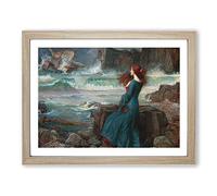 Miranda The Tempest By John William Waterhouse Classic Painting Framed Print | A2 Oak Framed Wall Art | Ready to Hang | Classic Historical Picture | Living Room Bedroom Lounge Office