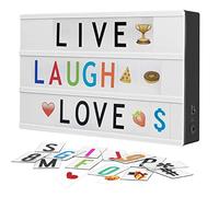 Mircacorn LED A4 Light Box with 192 Letters Numbers Emoticon, USB or Battery Supply Cinematic Lightbox for Home Wedding Party Holiday Birthday Baby’s Christmas Decoration Customize Your Own Message