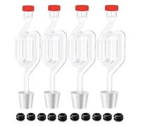 Mircube S-Shape Airlocks Homebrew Bubble Airlock Carboys Stopper & Fermenter Seal Valve with Food Grade Grommets Wine Making