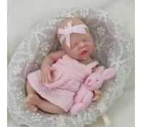 Mire & Mire Reborn Baby Doll 7 inch Girl Silicone Baby Mini Doll Realistic Newborn Doll Silicone Full Body Decompression Handmade (Crying Face)
