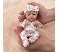 Mire & Mire Reborn Baby Dolls 7 Inch Girl Silicone Doll Mini Realistic Baby Dolls Silicone Full Body Hand Made