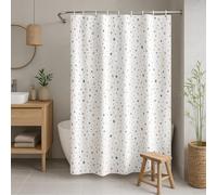 MiReDe Shower Curtain | Waterproof | Weighted Hem | Rust Free Grommets | Washable 72" x 72" inches | 12 Plastic Hooks (Regular, Speckled)