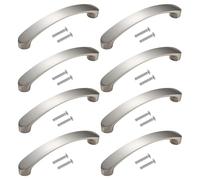 mireiar 8 Pack Kitchen Cupboard Handles Silver Cabinet Handles Bow Drawer Cabinet Pulls 96mm Hole Centre with Screws Aluminum Alloy for Drawer Wardrobe Bathroom Furniture Kitchen