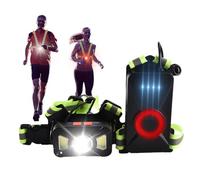 mireiar Running Light for Runners Chest LED Lamp, LED Running Vest, Night Running Gear, Ultra Bright Adjustable Beam USB Rechargeable Waterproof LED Running Lights Front Body Torch Rear Safety Warning