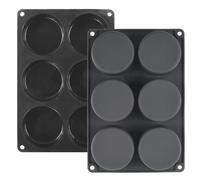 Mirenlife 6 Cups Non-Stick Silicone Muffin Pan and Cupcake Maker, Large Size Cupcake Pan, Set of 2