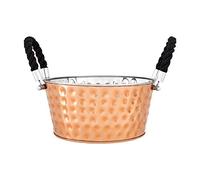 Miressa Party Bucket, Hammered Effect/Rope Handle, Copper Stainless Steel, Large