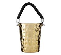 Miressa Party Bucket, Hammered Effect/Rope Handle, Gold Finish Stainless Steel, Small