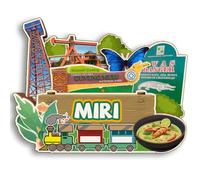 Miri Malaysia 3D Fridge Magnet Wooden City Travel Souvenir Refrigerator Stickers Home Kitchen whiteboard Decor