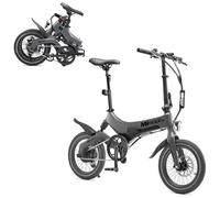 MiRiDER 16 Folding Electric Bike Lightweight Magnesium Alloy Foldable Commuter eBike - 36V 7Ah Removable & Lockable Integrated Battery (Single Speed, Onyx Grey)