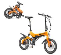 MiRiDER 16 Inch Folding Electric Bike 250W - Compact Lightweight Commuter eBike, Magnesium Alloy Frame, 45 Mile Range, 36V Samsung Battery, Fast Charge, UK Engineered (Single Speed, Ember Orange)