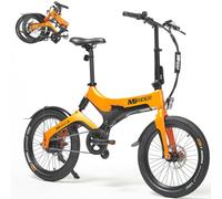 MiRiDER 20 Compact Single Speed Folding Electric Bike Lightweight Magnesium Alloy Foldable Adventure 20 Inch eBike - 7Ah 252Wh Removable & Lockable Battery for Adults - Ember Orange