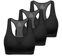 MIRITY Women's Seamless Racerback Sports Bras - High Impact Workout Gym Activewear Bra Black