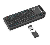 Miritz 2.4GHz Mini Wireless Touchpad Keyboard, Lightweight Rechargeable Ultra Mini Thin USB with RGB Backlit Keyboard, Plug and Play, Fits for HTPC, for PS3/4