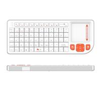 Miritz Mini Keyboard with Touchpad, Mini Bluetooth Keyboard- Portable, Rechargeable, and Compatible with iPad, Mac, Windows & Android. Ideal for Travel, Office, and Home Use (White)