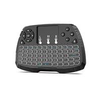 Miritz Mini Wireless 2.4GHz Keyboard with Mouse Touchpad Remote Control , LED Backlit Colorful , USB Liion Battery Charging Black