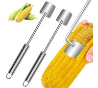 MIRJXB Corn Peeler for Corn on The Cob, Corn Remover, 2 PCS New Long Handle Stainless Steel Corn Cob Stripper Tool, Corn Cob Ceeler for Home Kitchens, Restaurants, Outdoor Dining