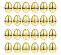 MIRJXB Easter Eggs Empty, Golden Eggs Plastic for Easter Basket Stuffers and Holiday Decorations, 24pcs Bulk Set for Easter Egg Hunt Activities and DIY Craft Projects