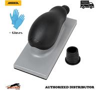 Mirka 70x198mm Dust Extraction Sanding Block 22 Hole Hook & Loop + Gloves
