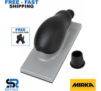 Mirka 70x198mm Dust Extraction Sanding Block 22 Hole Hook & Loop + Gloves Pair