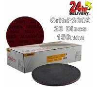 Mirka Abralon 150mm 6" P2000 Grit HookNLoop Foam Fine Finishing Discs Pad PK20