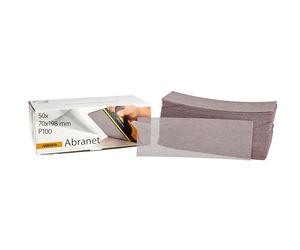 Mirka Abranet Abrasive Sheets 70x198 mm Hook & Loop Grit P100 | Dust-Free Abranet Net Sandpaper Strips Hook & Loop P100 for Wood Metal Aluminium Stainless Steel Varnish Plastic
