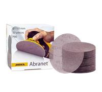 Mirka Abrasives Abranet Abrasive Discs 150 mm 80 Grit (50 Box) (5424105080), Cream