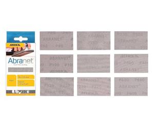 Mirka Abranet net sandpaper strips 70 x 125mm Hook & loop/Mix-pack 1 of each grit 80, 100, 120, 150, 180, 220, 320, 400, 600/9 pcs/for sanding wood, walls, metal, filler, varnish, plastics