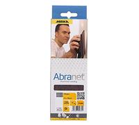 Mirka Abranet net sandpaper strips 70 x 198 mm Hook & loop/Grit P240 / 10 pcs/for sanding wood, walls, metal, aluminium, stainless steel, filler, varnish, plastic