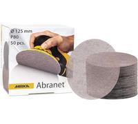Mirka Abranet sanding disc 125mm Hook & Loop Grit P80 50 pcs | Dust-free Abranet net discs ideal for wood metal aluminium stainless steel varnish and plastic sanding applications