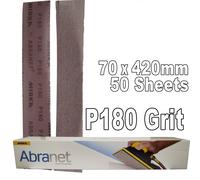 Mirka Abranet Sanding Stips P180 Hook-It Loop Grip Strips 70x420mm - 50 Sheets