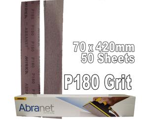 Mirka Abranet Sanding Stips P180 Hook-It Loop Grip Strips 70x420mm - 50 Sheets