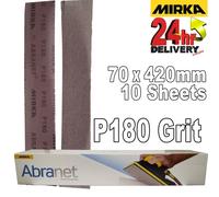 Mirka Abranet Sanding Strips 70 x 420mm Long Bed Abrasive Papers Hook Loop GRIP