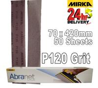 Mirka P120 70 x 420mm Abranet Strips (Pack of 50)