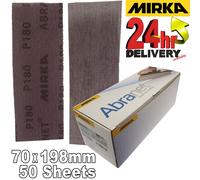 Mirka Abranet Strips 70x198mm P180 Grit 50x HookNLoop Dust Free Sanding Abrasive